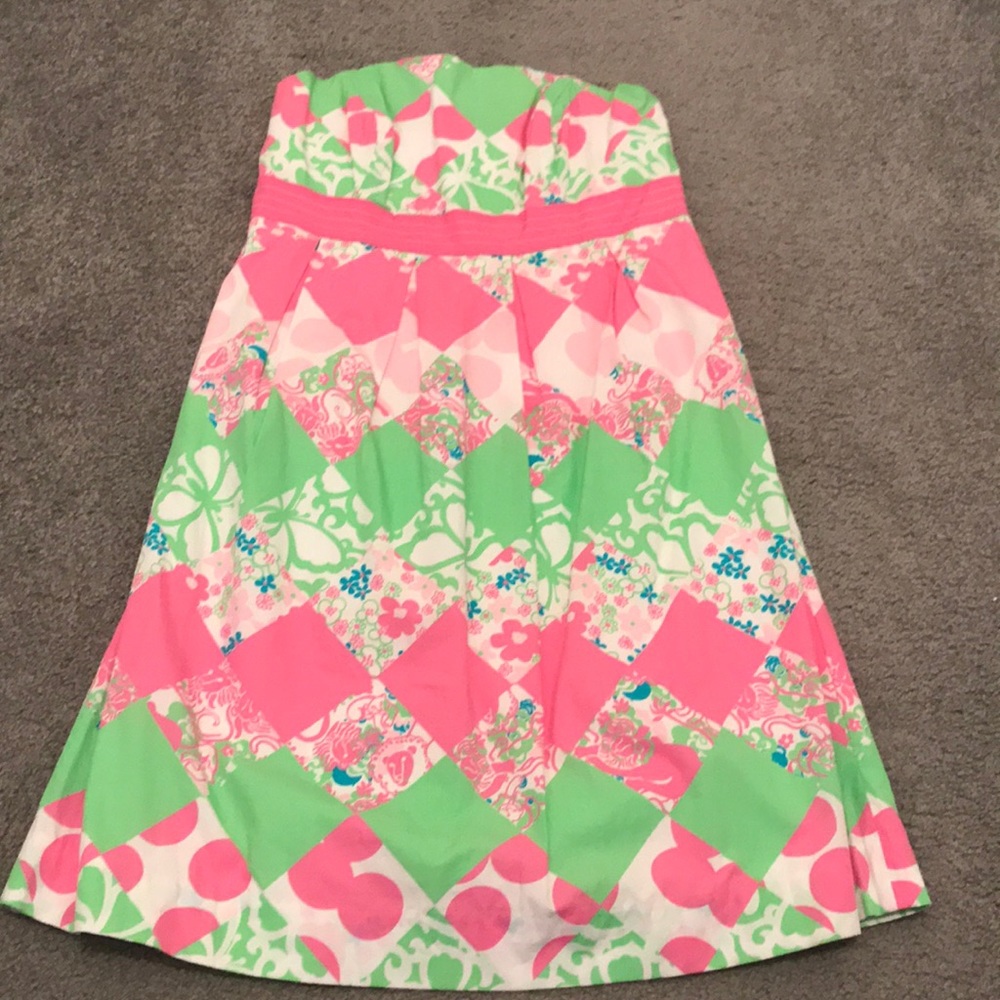 Traditional Lily Pulitzer Style strapless dress
